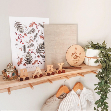 Kids Nursery Shelf (Pine Wood)